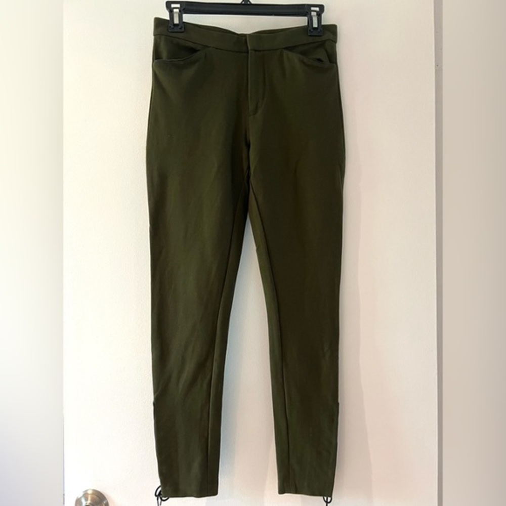 Ralph Lauren Olive Green Slim Pants Size 2 Lace-Up Hem